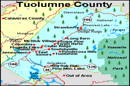 Tuolemne County Map