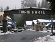 Twain Harte Arch Snowing